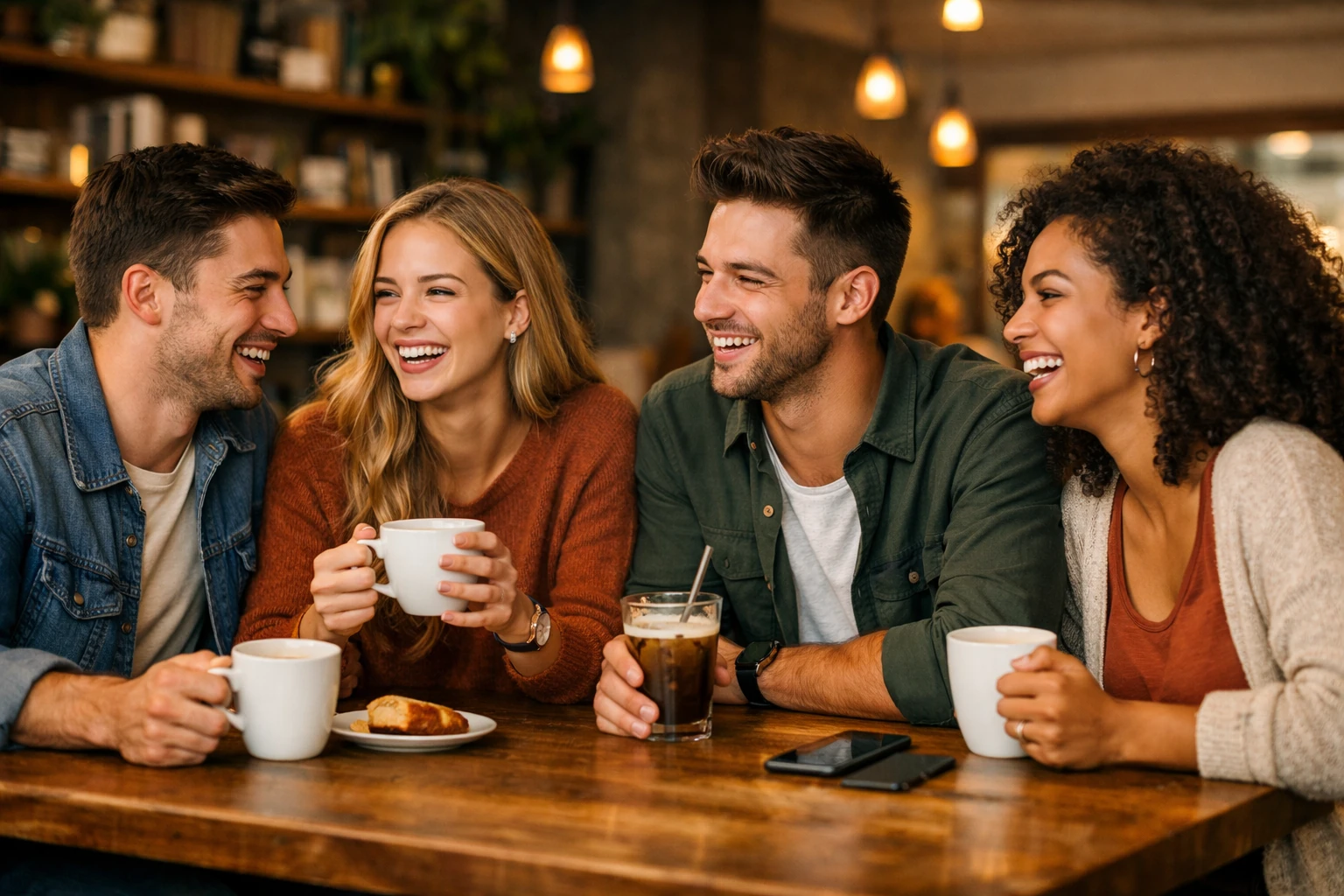 Friends connecting over shared interests and activities